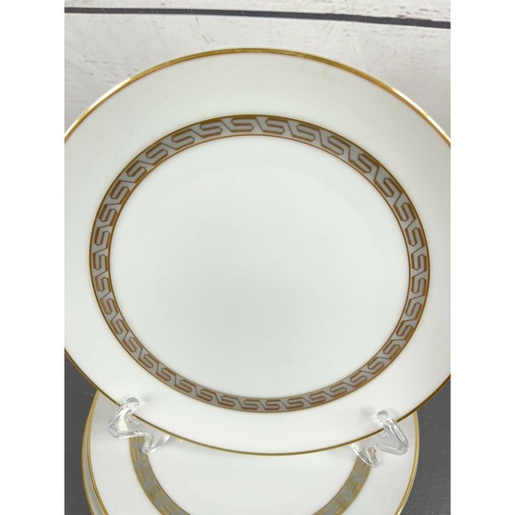 Noritake China Japan Hartford White Grey Gold Trim 6-1/2" Bread Plates Set Of 4 - Picture 4 of 7